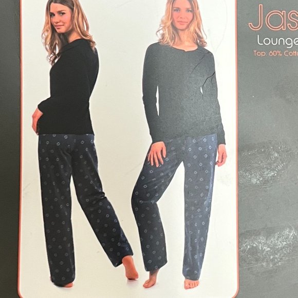 Jasmine Rose | Women's 2 Piece Lounge Set | Black & Grey | Small - Picture 3 of 3